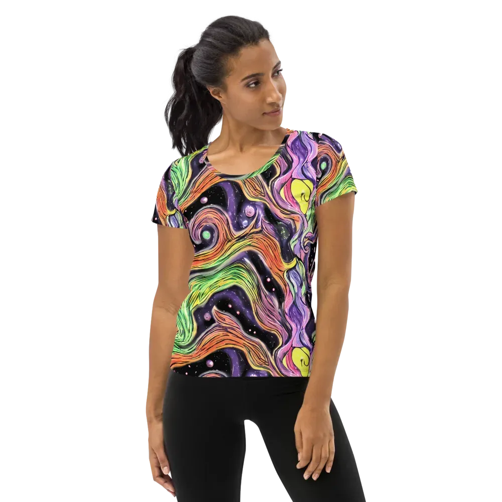 Cosmic Ribbon on Women's Athletic T-Shirt — Front