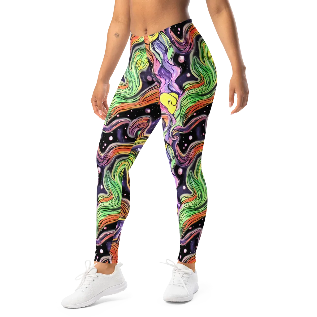 Cosmic Ribbon on Leggings — Left Front