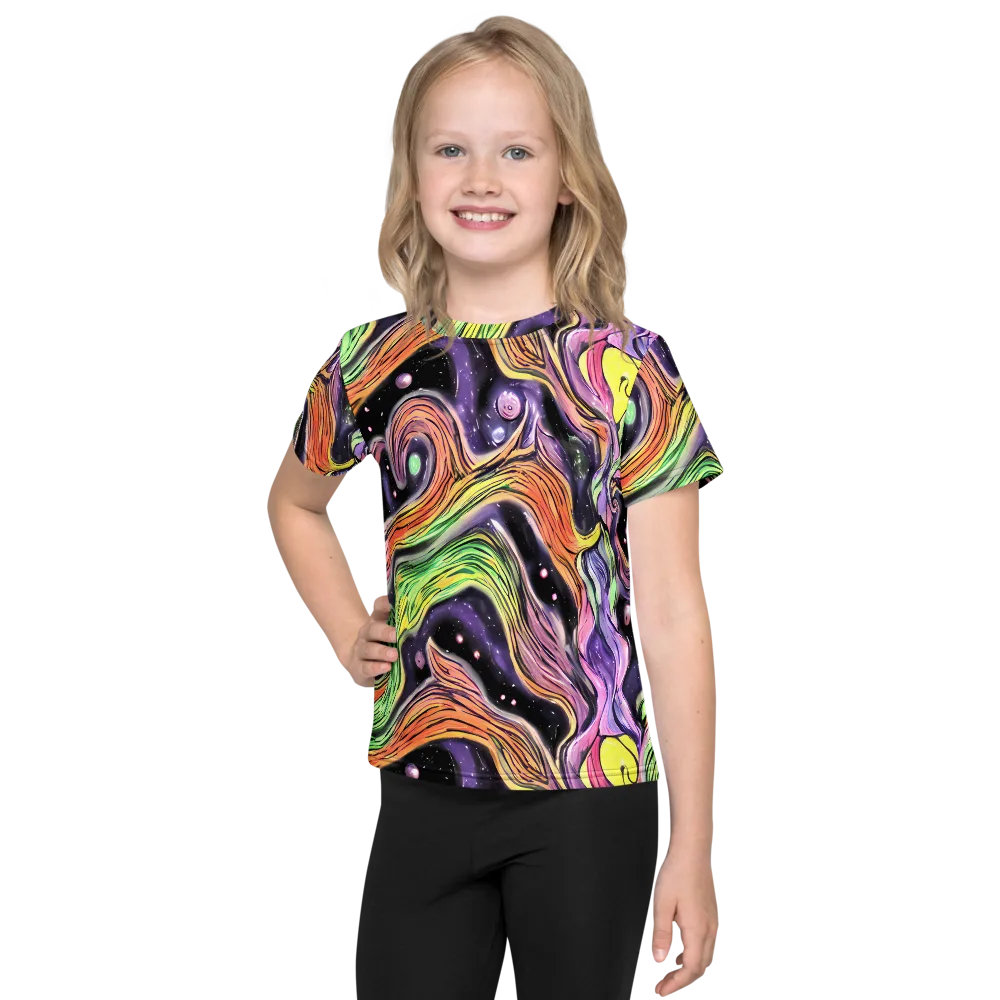 Cosmic Ribbon on Kids Crew Neck T-Shirt — Front