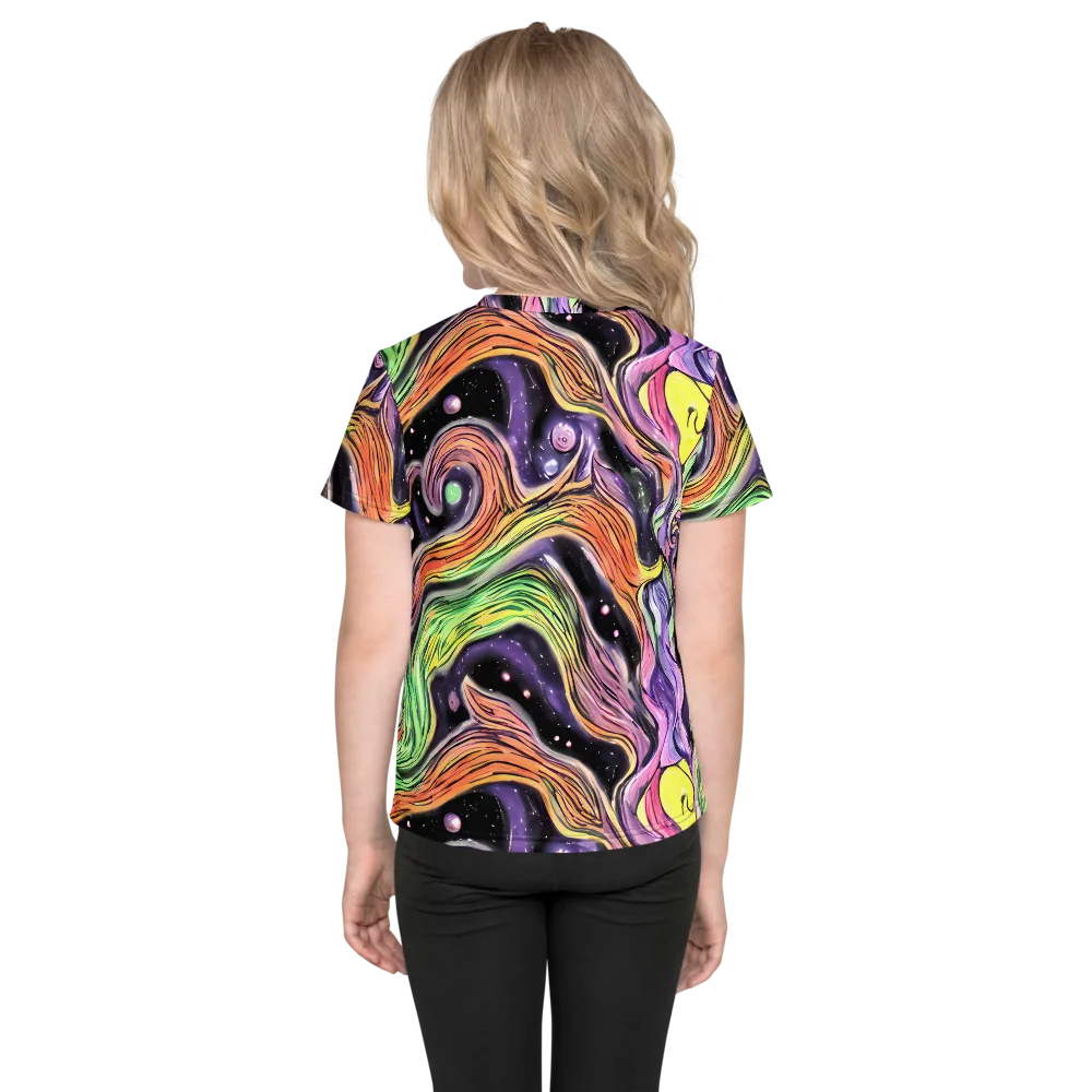 Cosmic Ribbon on Kids Crew Neck T-Shirt — Back