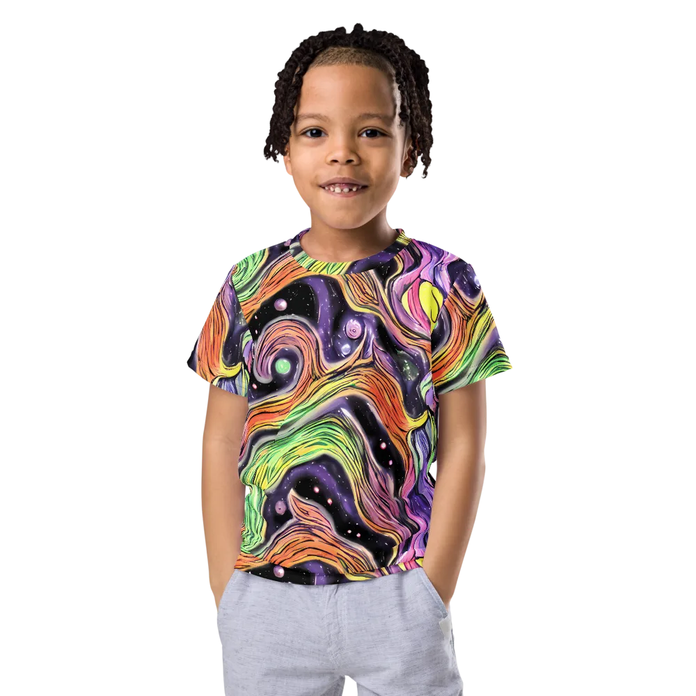 Cosmic Ribbon on Kids Crew Neck T-Shirt — Front