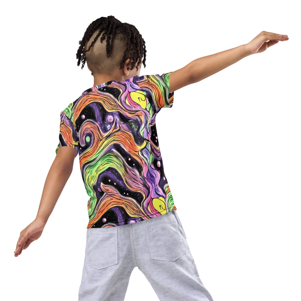Cosmic Ribbon on Kids Crew Neck T-Shirt — Back