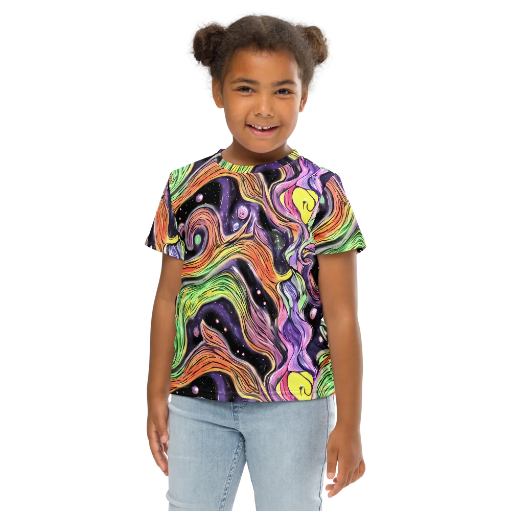 Cosmic Ribbon on Kids Crew Neck T-Shirt — Front