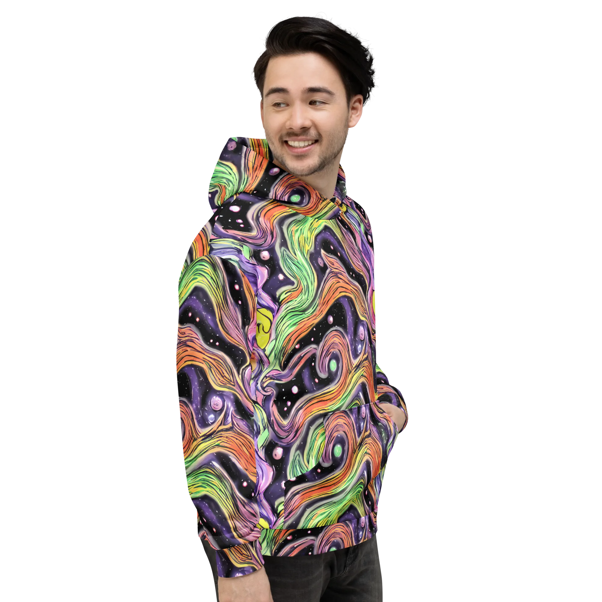 Cosmic Ribbon on Hoodie — Right