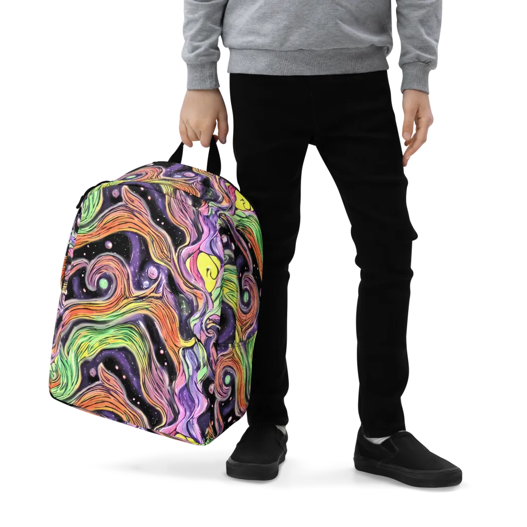 Cosmic Ribbon on Minimalist Backpack — Zoomed-in