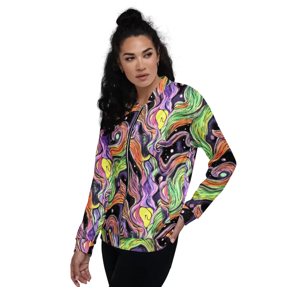 Cosmic Ribbon on Bomber Jacket — Left