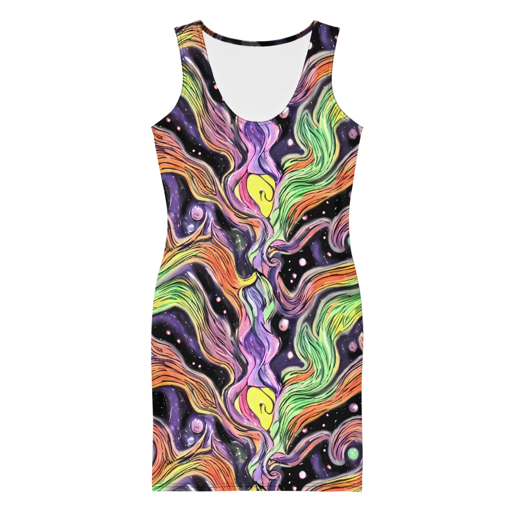 Cosmic Ribbon on Bodycon Dress — Front