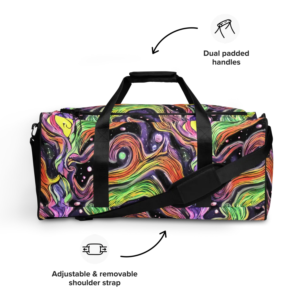 Cosmic Ribbon on Duffle Bag — Front