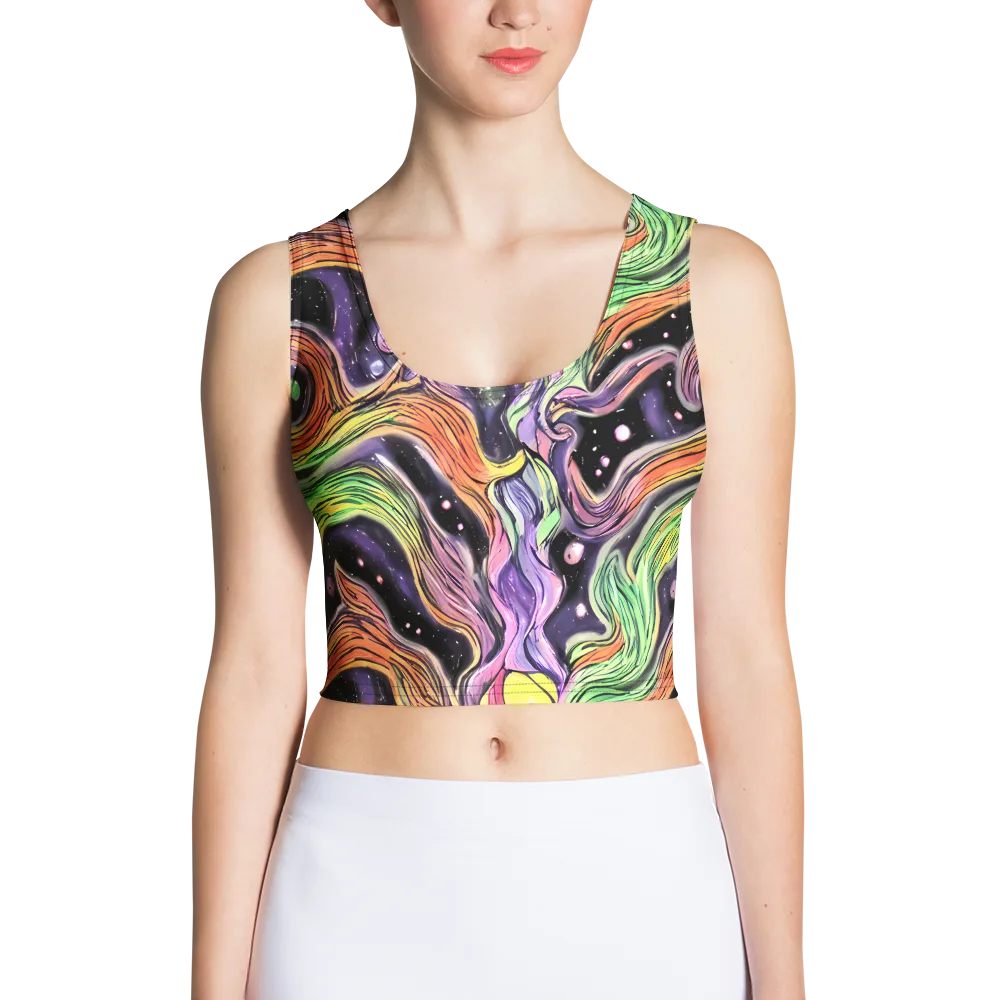 Cosmic Ribbon on Crop Top — Front