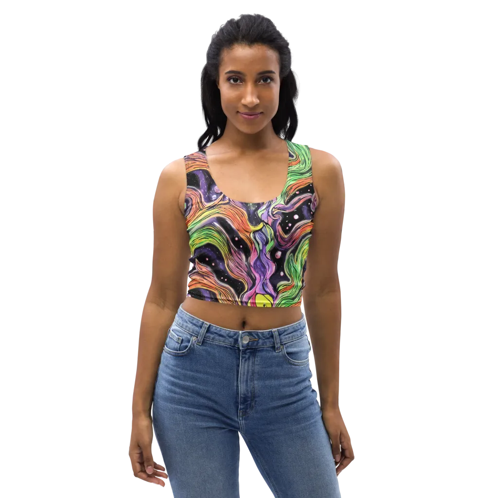 Cosmic Ribbon on Crop Top — Front