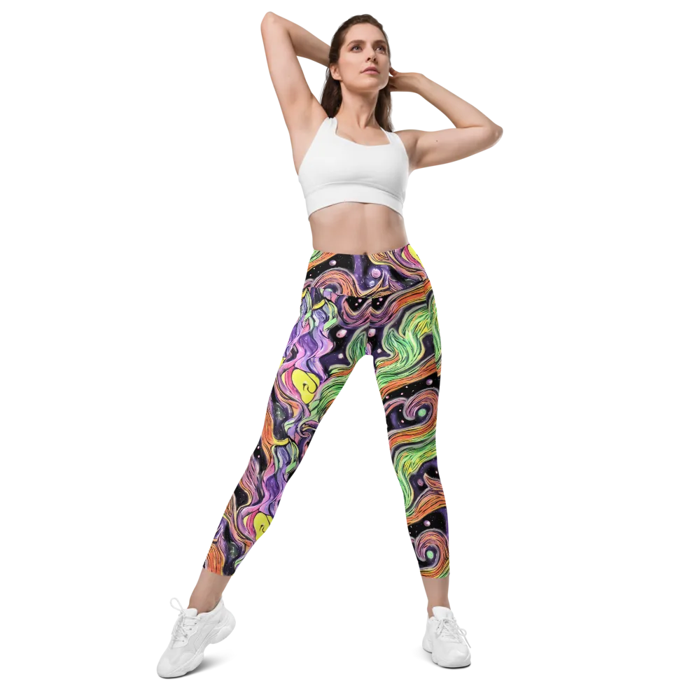 Cosmic Ribbon on Leggings with Pockets — Front