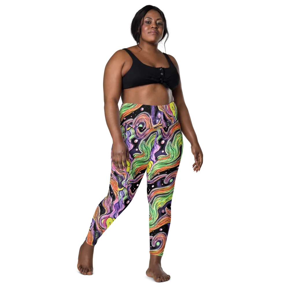 Cosmic Ribbon on Leggings with Pockets — Front