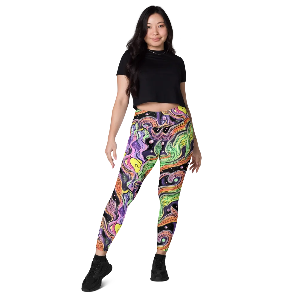 Cosmic Ribbon on Leggings with Pockets — Front