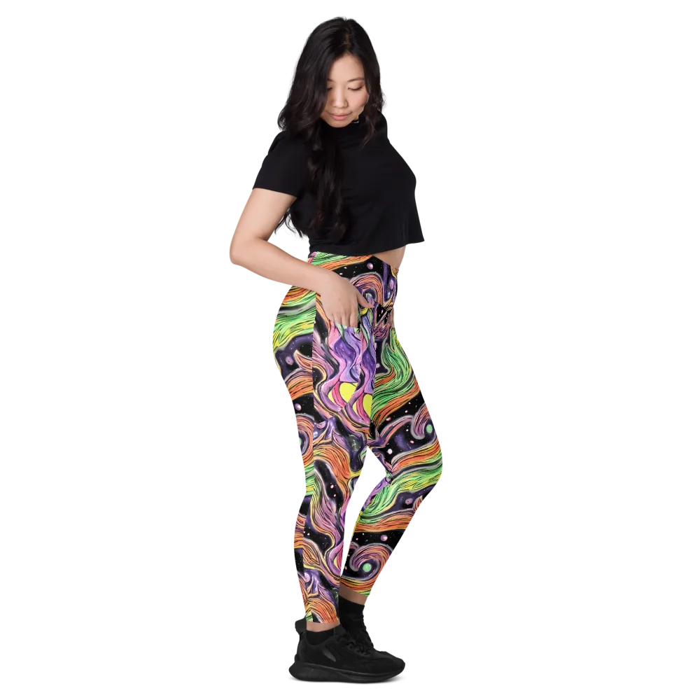Cosmic Ribbon on Leggings with Pockets — Right