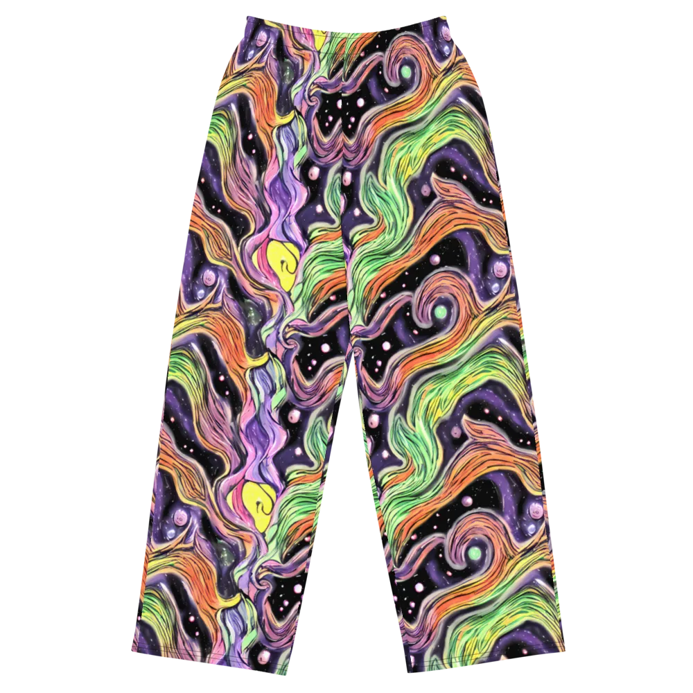 Cosmic Ribbon on Wide-Leg Pants — Front