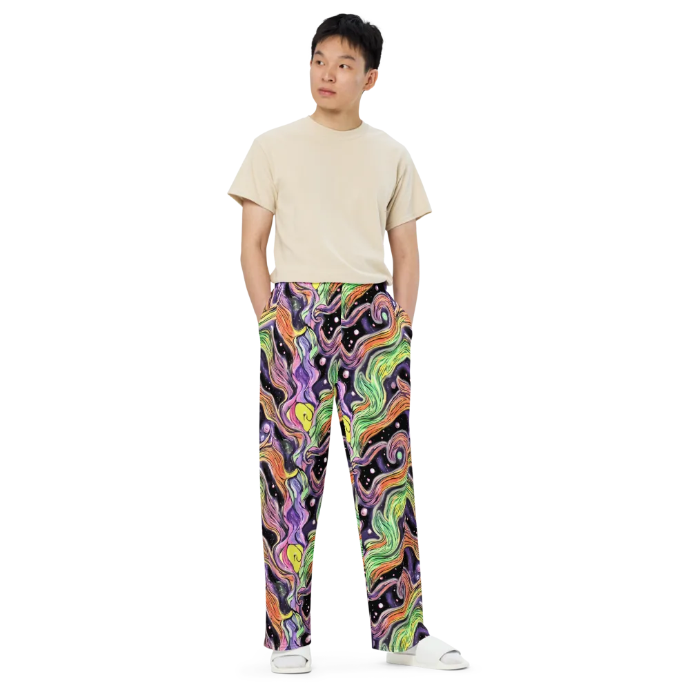 Cosmic Ribbon on Wide-Leg Pants — Front