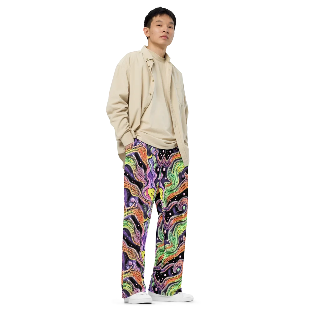Cosmic Ribbon on Wide-Leg Pants — Right Front