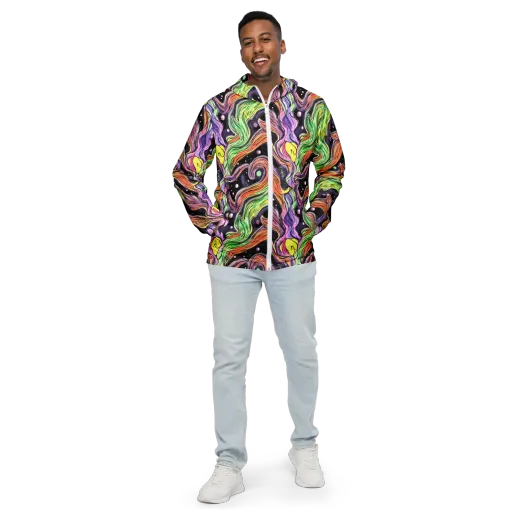Cosmic Ribbon on a Men's Windbreaker