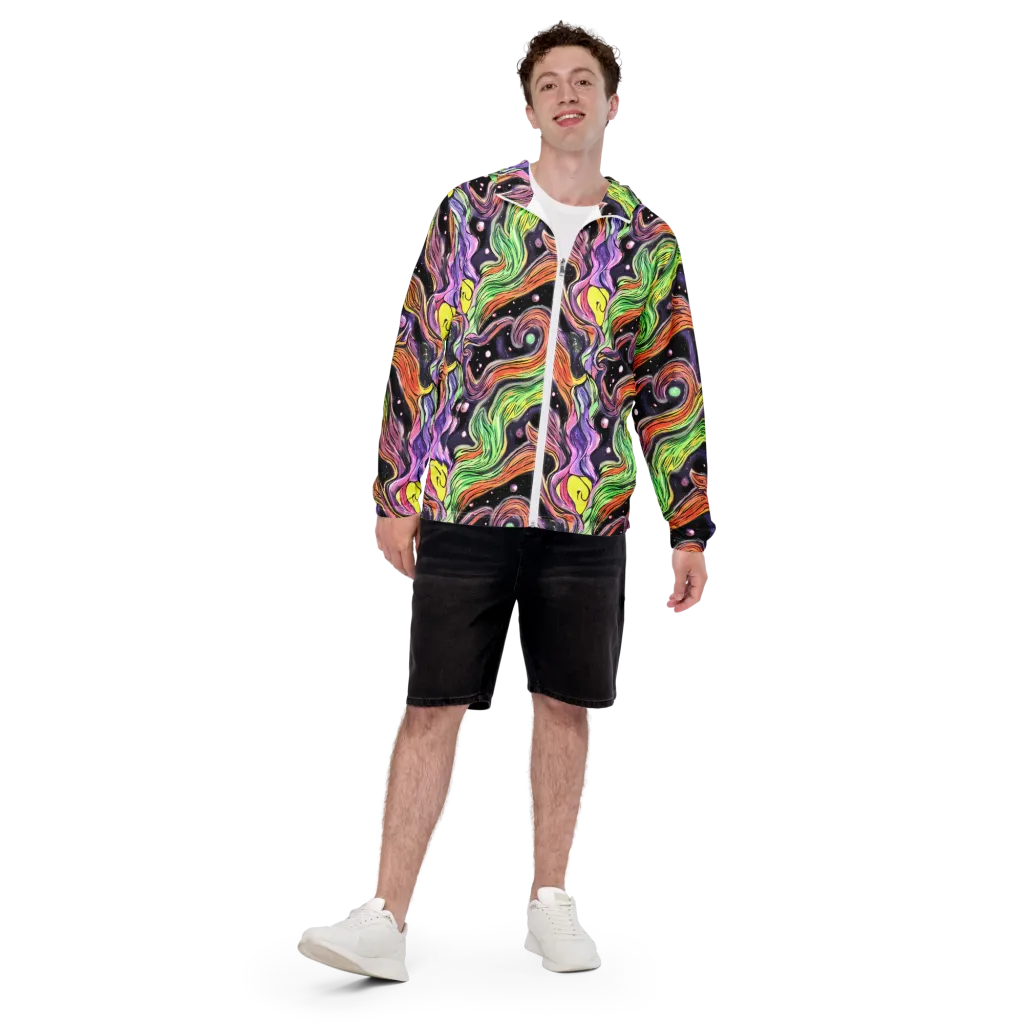 Cosmic Ribbon on Men's Windbreaker — Front