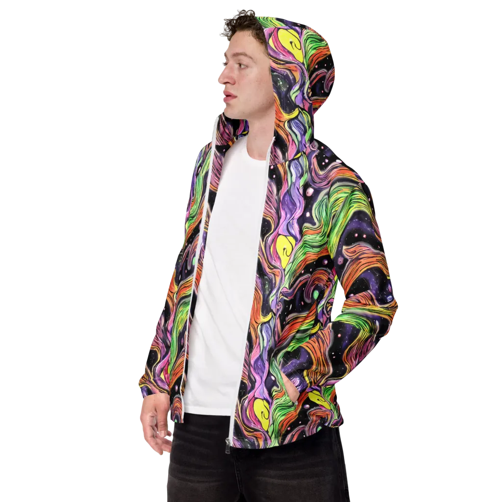 Cosmic Ribbon on Men's Windbreaker — Left Front