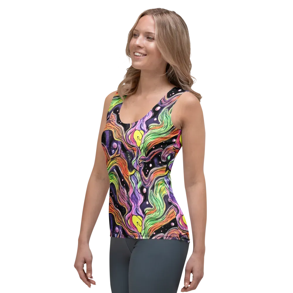 Cosmic Ribbon on Women's Tank Top — Left Front