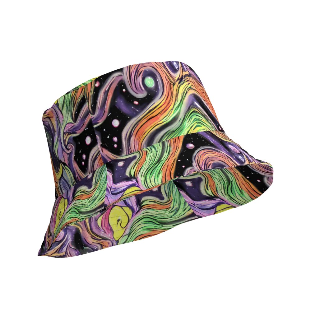 Cosmic Ribbon on Reversible Bucket Hat — Product details Outside