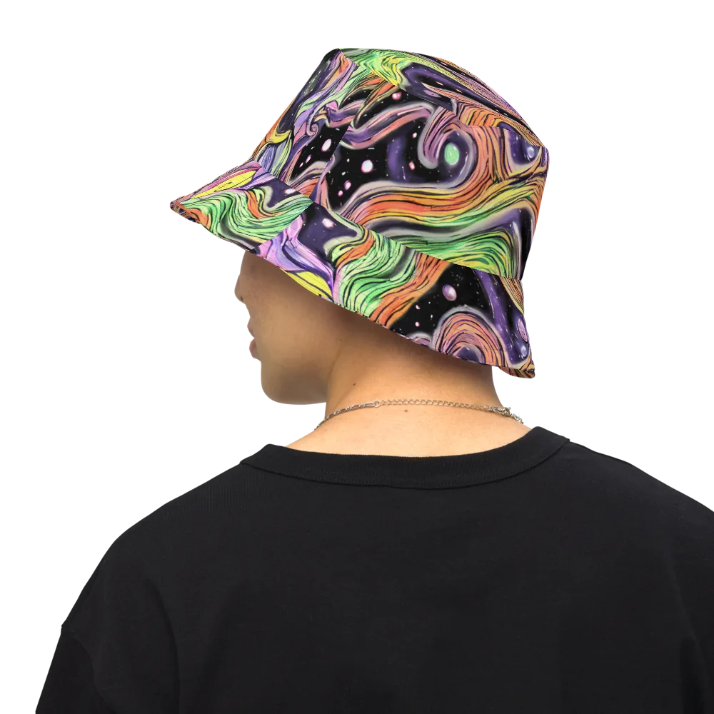 Cosmic Ribbon on Reversible Bucket Hat — Back Inside