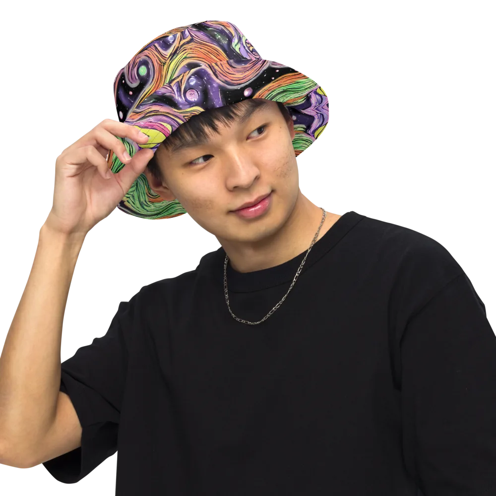 Cosmic Ribbon on Reversible Bucket Hat — Front Inside