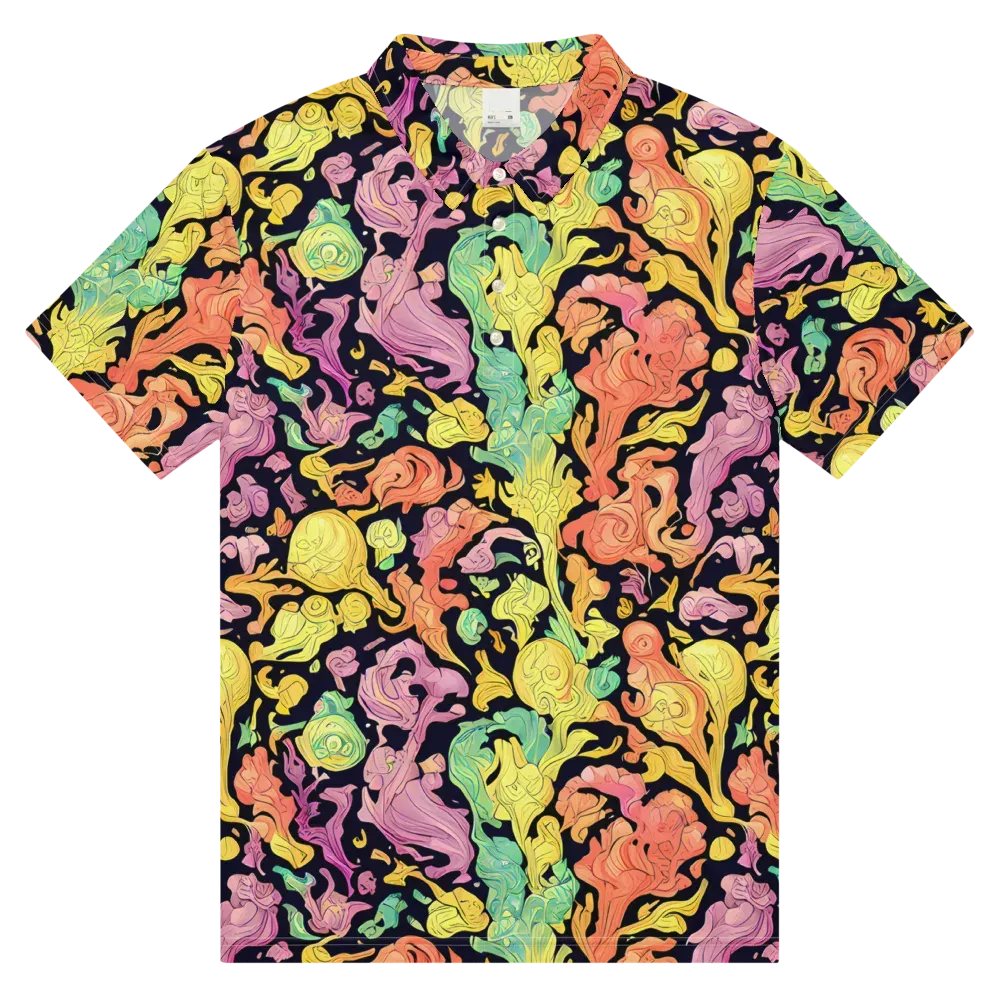 Chromatic Bloom on Men's Slim Fit Polo Shirt — Front