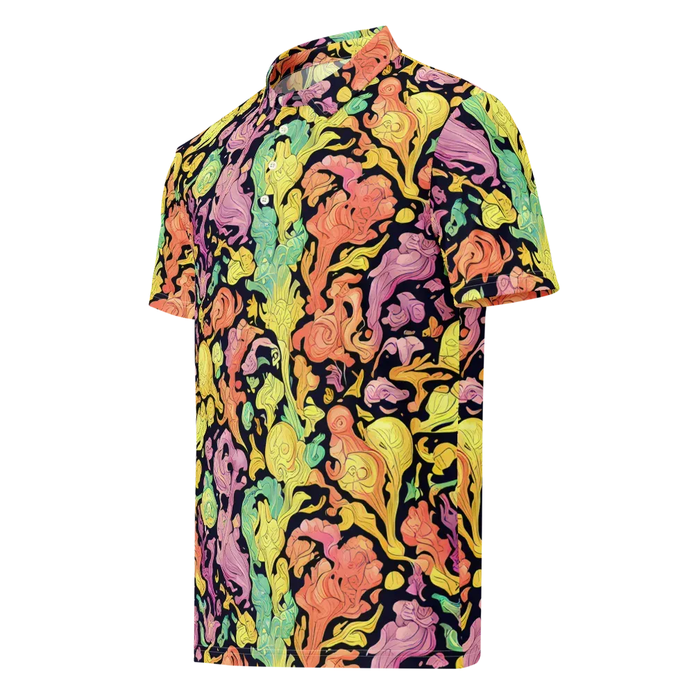 Chromatic Bloom on Men's Slim Fit Polo Shirt — Left Front