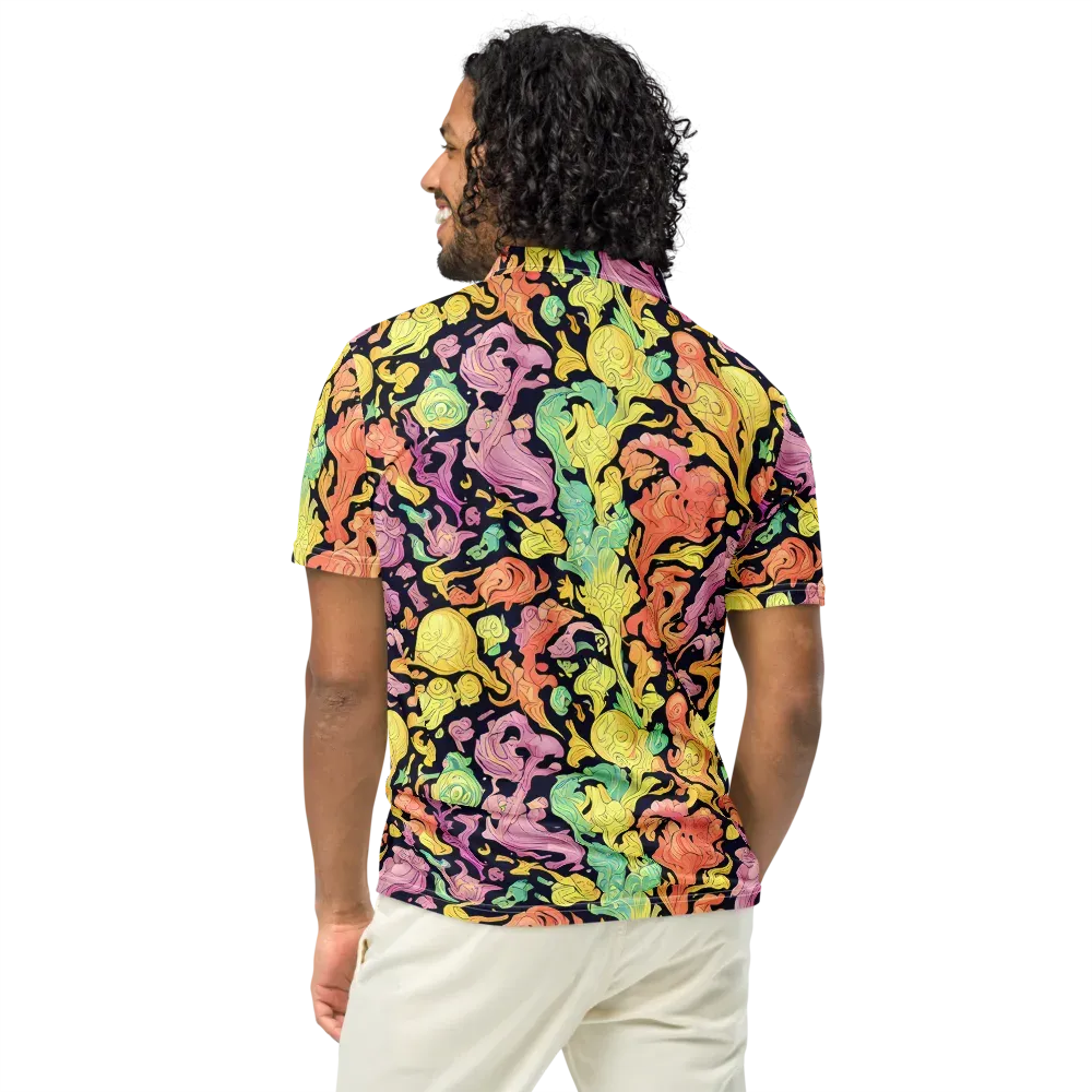 Chromatic Bloom on Men's Slim Fit Polo Shirt — Back