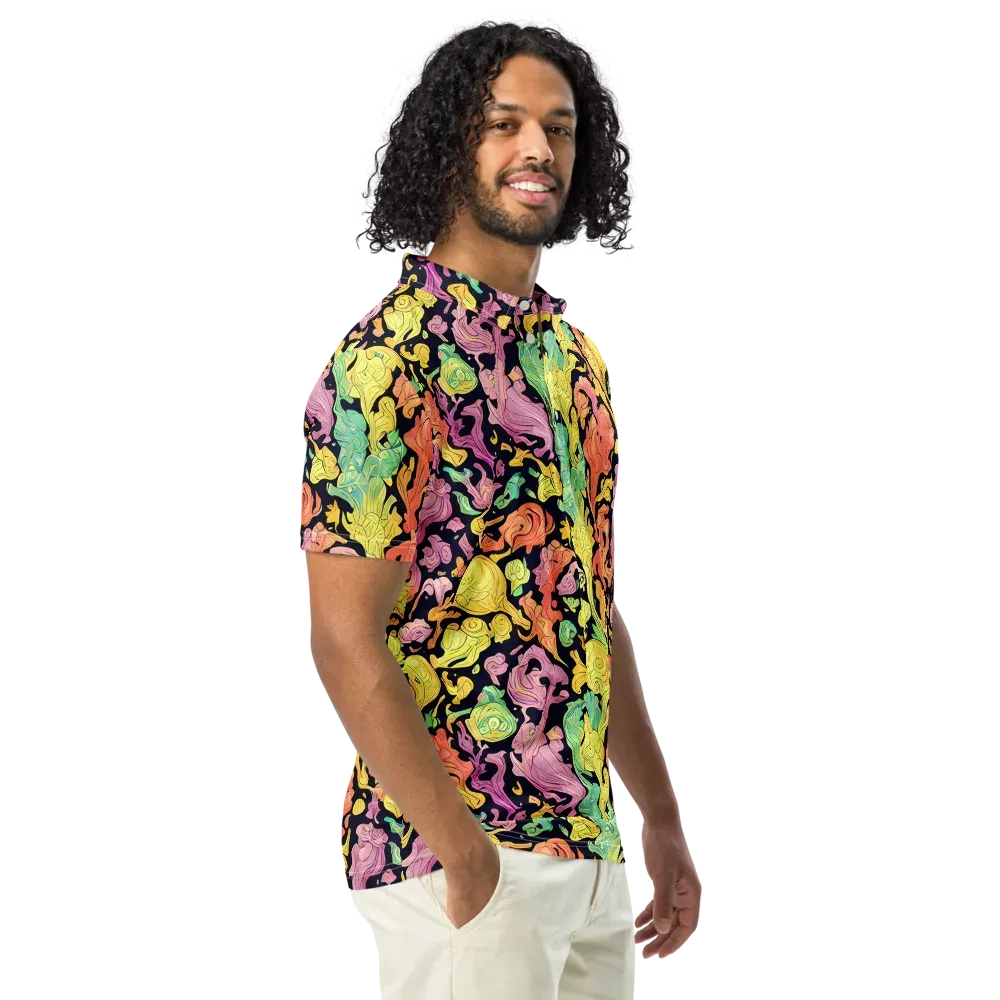 Chromatic Bloom on Men's Slim Fit Polo Shirt — Right Front