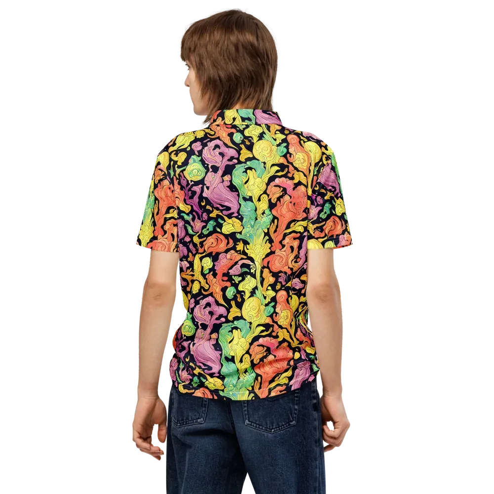 Chromatic Bloom on Men's Slim Fit Polo Shirt — Back