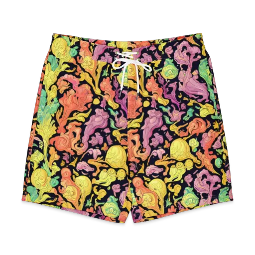 Chromatic Bloom on a Men's Board Shorts