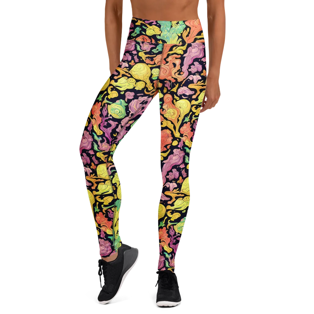 Chromatic Bloom on Yoga Leggings — Front