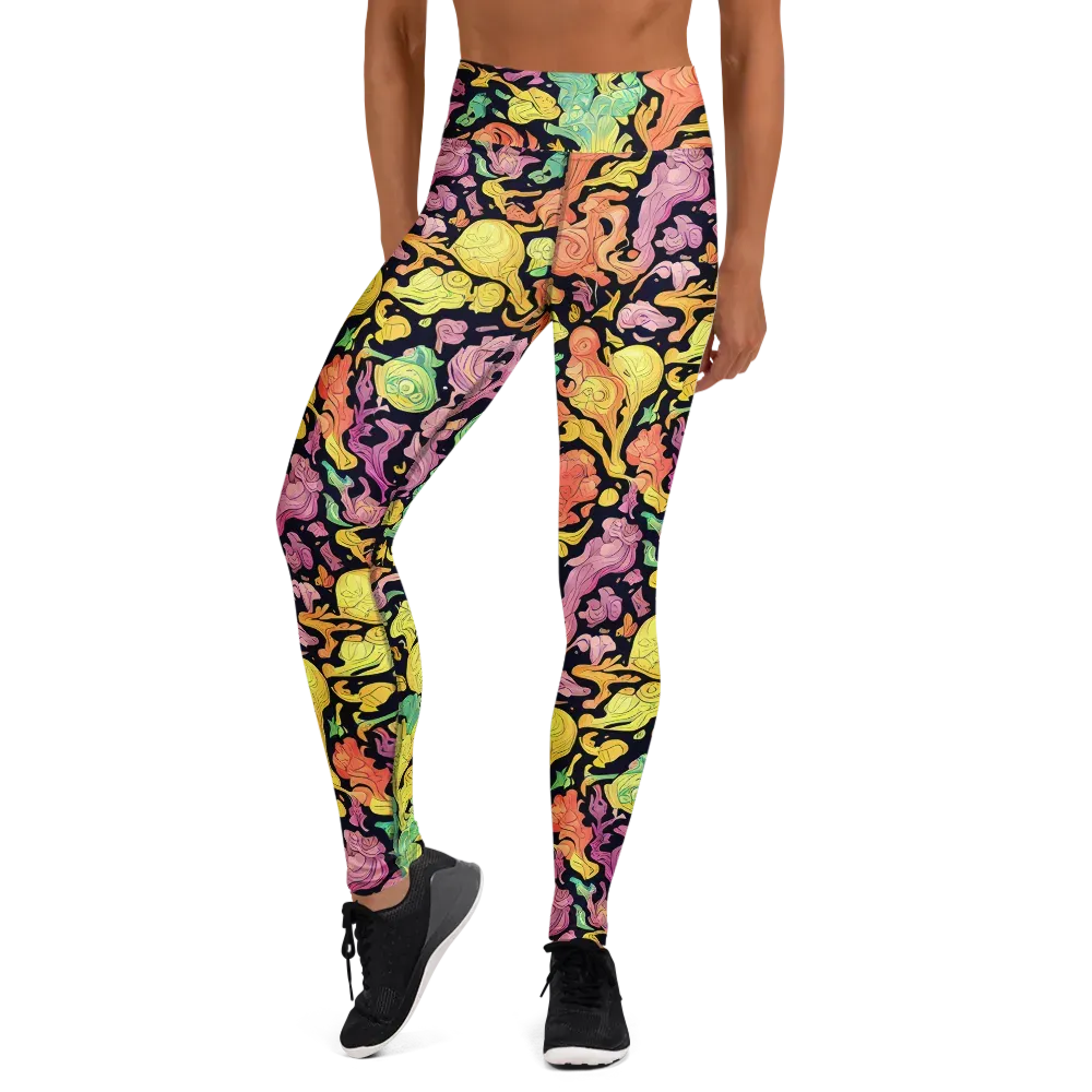Chromatic Bloom on Yoga Leggings — Front