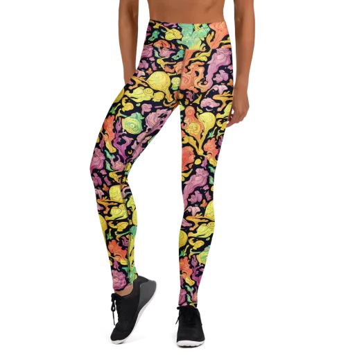 Chromatic Bloom on a Yoga Leggings