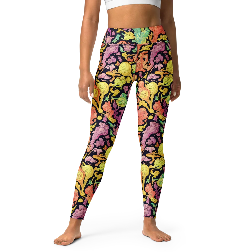 Chromatic Bloom on Yoga Leggings — Front