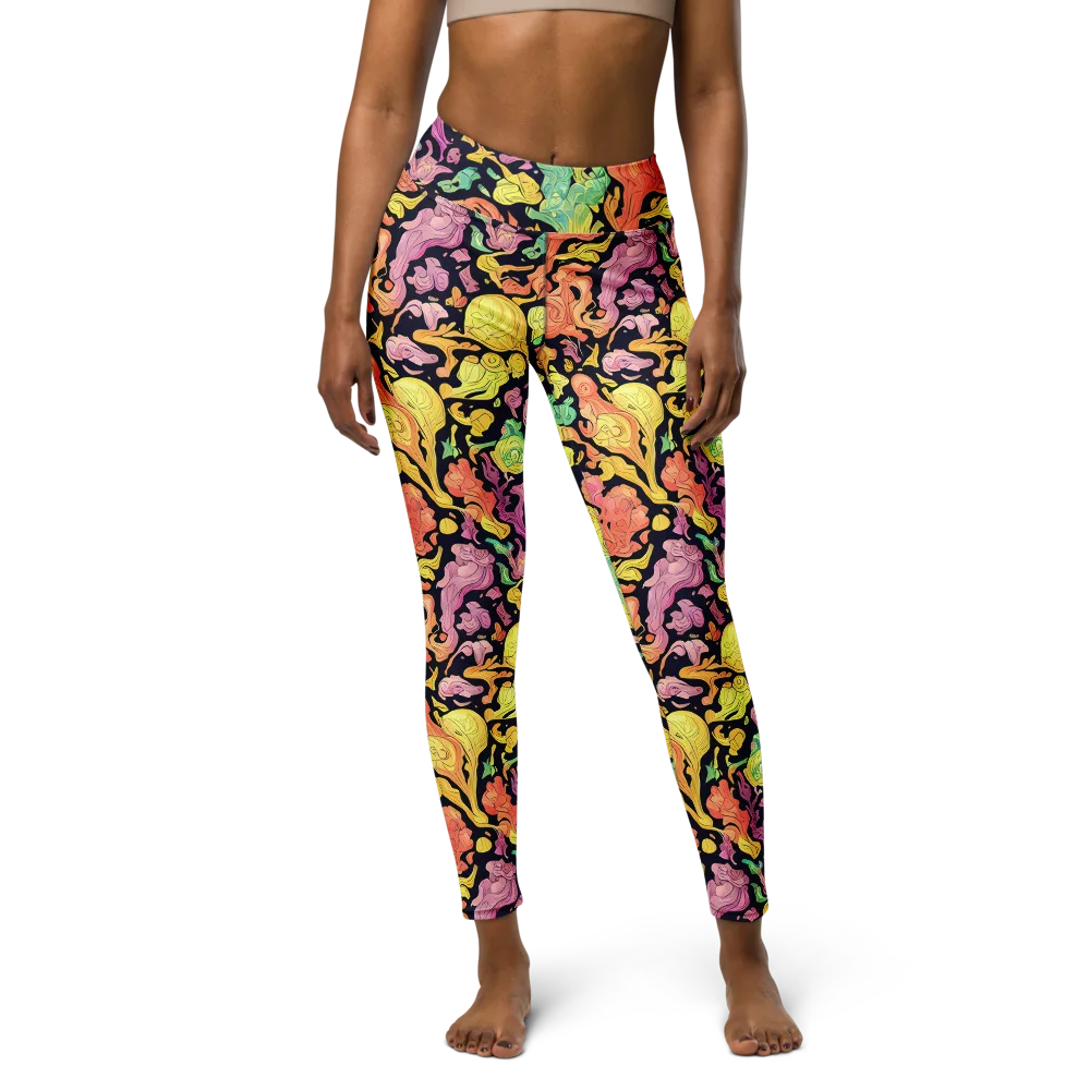 Chromatic Bloom on Yoga Leggings — Front