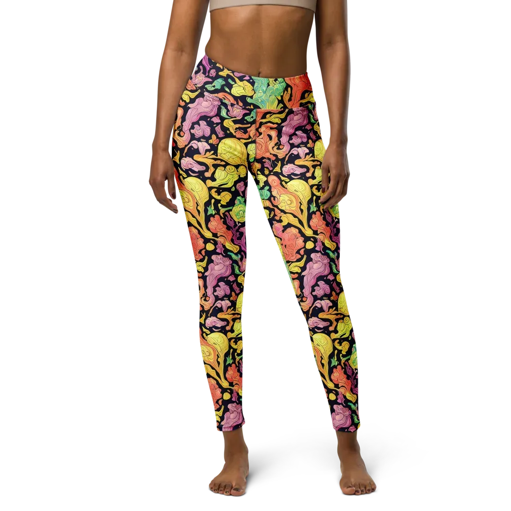 Chromatic Bloom on Yoga Leggings — Front