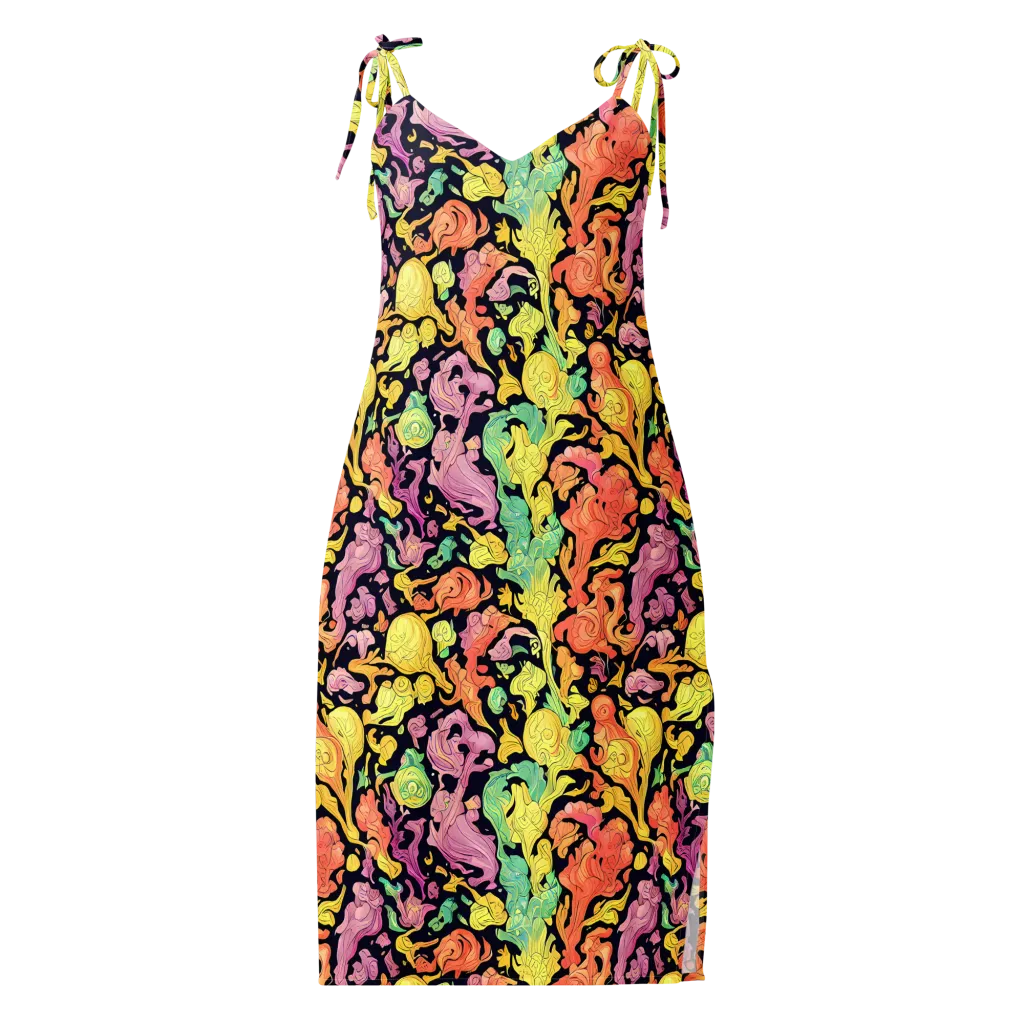 Chromatic Bloom on Slip Dress — Front