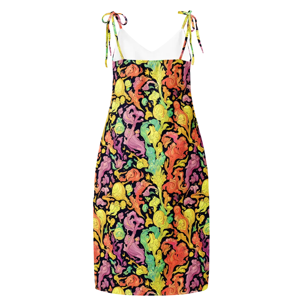 Chromatic Bloom on Slip Dress — Back