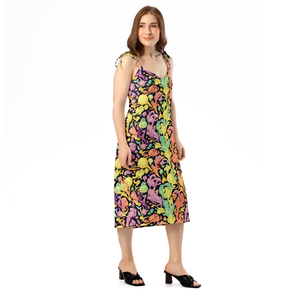 Chromatic Bloom on Slip Dress — Right Front