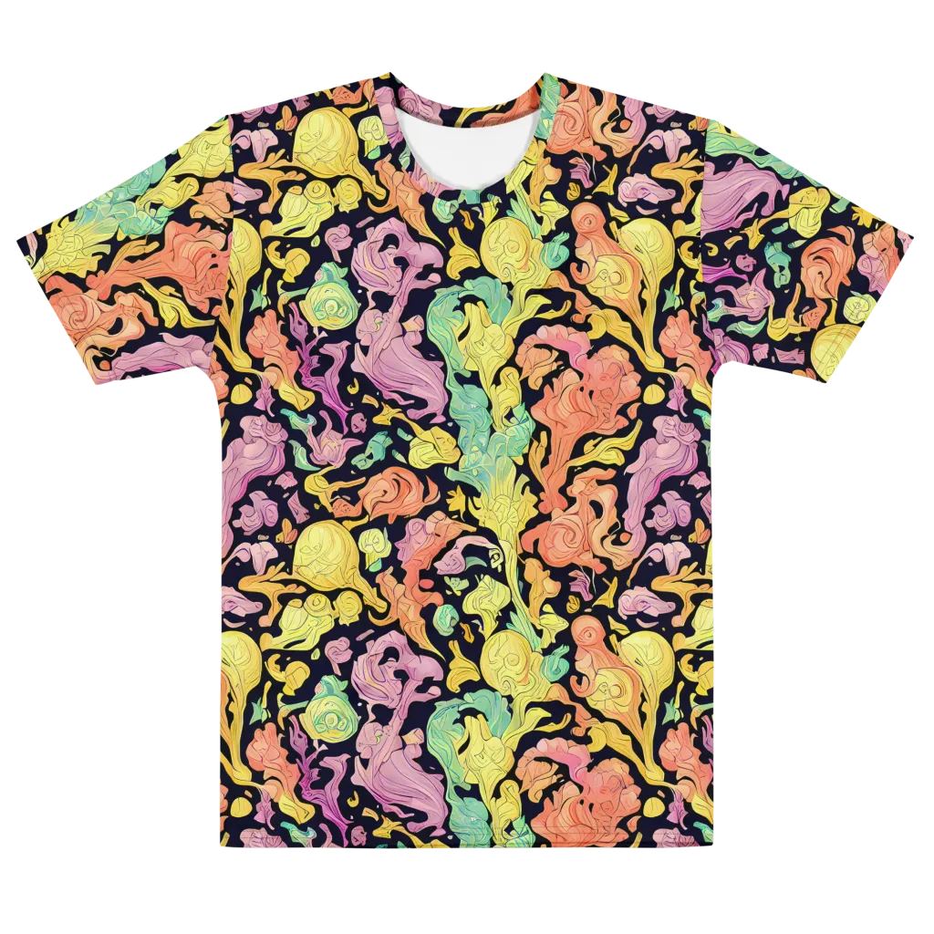 Chromatic Bloom on Men's Cotton Crew Neck T-Shirt — Front