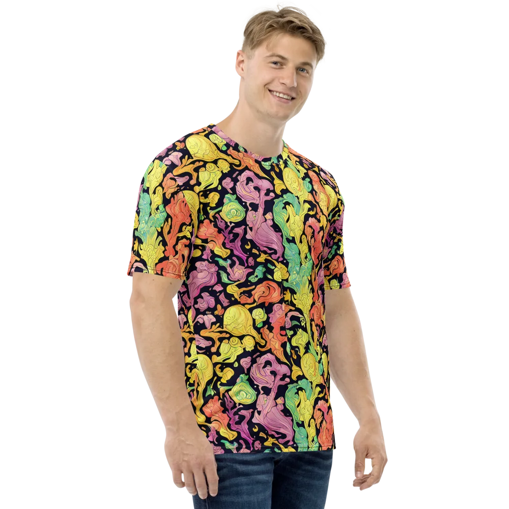 Chromatic Bloom on Men's Crew Neck T-Shirt — Right