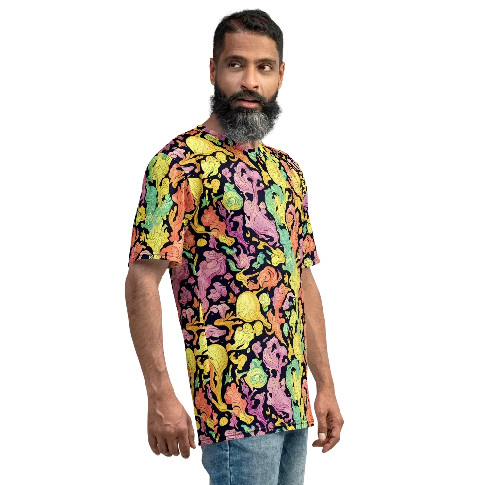 Chromatic Bloom on Men's Crew Neck T-Shirt — Right