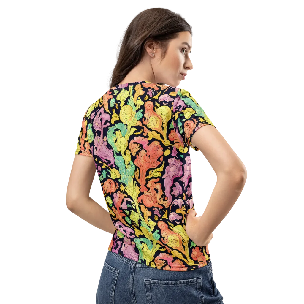 Chromatic Bloom on Women's Crew Neck T-Shirt — Back