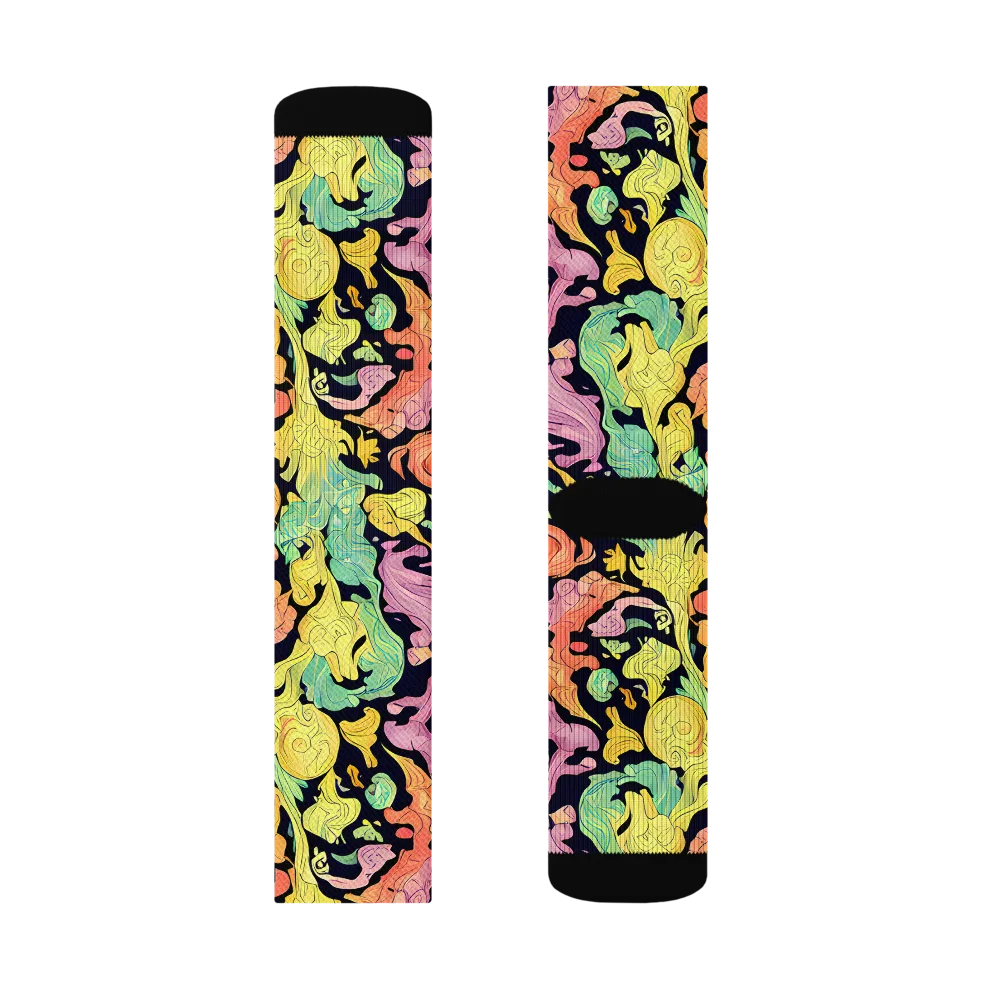 Chromatic Bloom on Socks — Left Sock