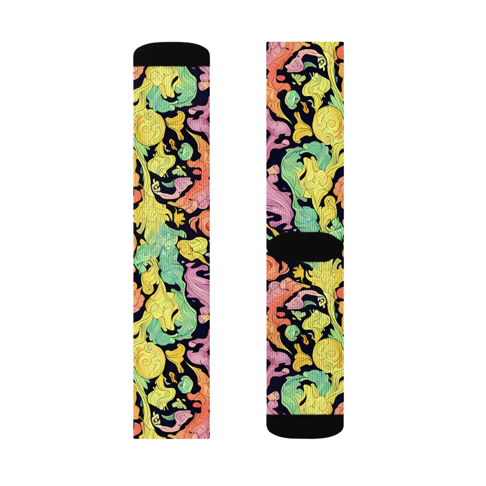 Chromatic Bloom on Socks — Right Sock