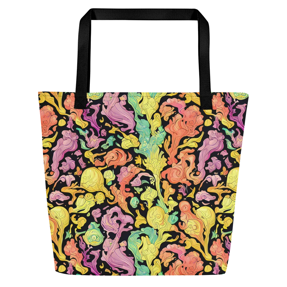 Chromatic Bloom on Large Tote Bag W/ Pocket — Front